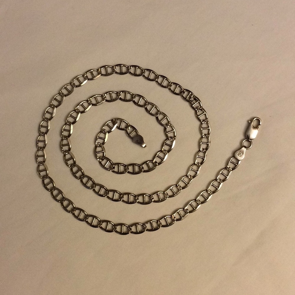Mariner Hammered Link Chain in Solid Sterling